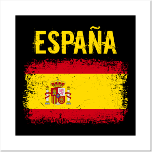 España Spain Spanish Grunge Flag Posters and Art